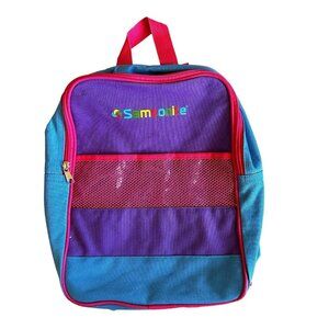 Vintage Samsonite Kids Backpack Colorblock One Zip Pocket Purple Pink Blue